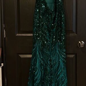 Emerald Green Sequin Prom Dress
